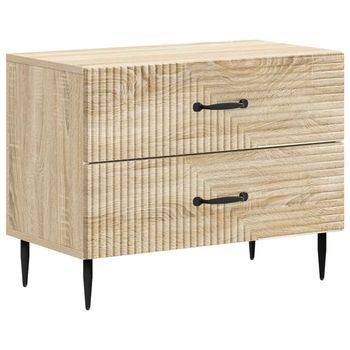 Armario De Noche Con Cajón Roble Sonoma 62 X 34,5 X 47,5 Cm Vidaxl