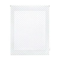 estor enrollable premium - estor enrollable tamano 120x180 - estor premium color blanco con motas turquesas  blindecor