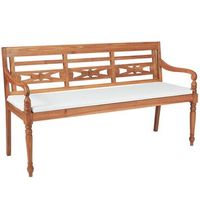 banco batavia con cojines 150 cm madera teca vidaxl