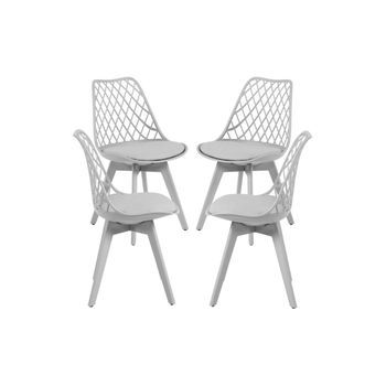 Pack 4 Sillas Mima Suprym De Polipropileno 82*49*43 Cm - Gris Claro