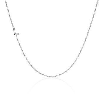 Letra de cadena para mujer en oro blanco 14 quilates