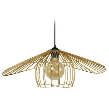 Lámpara de suspensión  irregular metal negro pantalla dorado