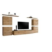 conjunto de muebles para sala switch iv de diseno color roble wotan