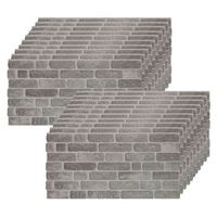 set de 20 paneles decorativos efecto ladrillo gris urbano 100x50cm