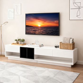 Mueble tv 3 cajones y espacios almacenamiento, 190x40x42 cm