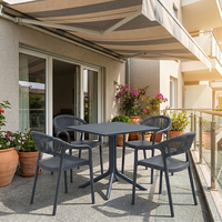 conjunto para jardin mesa  4 sillas verona antracita 100 polipropileno eme mobiliario