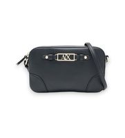 ax armani exchange para mujer xw002612af15632uc010 bandolera con placa metalica frontal y correa ajustable negro osfa casual poliester
