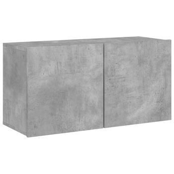 Mueble Tv De Pared | Mueble De Salón | Armario Tv Gris Hormigón 80x30x41 Cm