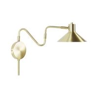 lampara aplique moderna industrial pantalla metal ajustable brazo largo dorado baliem