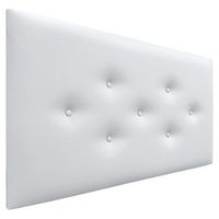 dhome cabecero de polipiel con 3 hileras intercaladas de botones cabezal tapizado cama lujo blanco 110cm