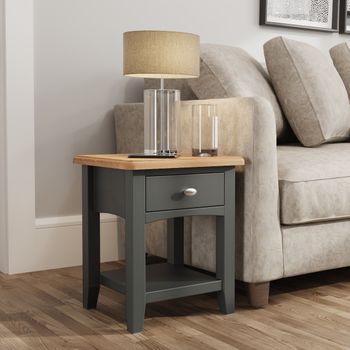 Arlia Oak and Grey Side Table
