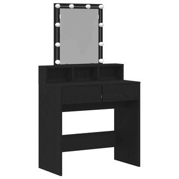Mesa De Tocador | Mesa De Maquillaje Con Cajón Roble Negro 80 X 41 X 144.5 Cm