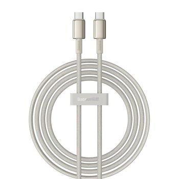 Cable Baseus Tungston Gold Series 5A 100W Tipo C a Tipo C para carga rápida y transmisión de datos con núcleo de cobre e