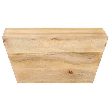 Mesa De Centro 66x66x30 Cm Madera Maciza De Mango Con Acabado Natural - Marrón