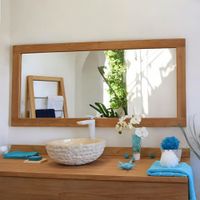espejo rectangular de teca maciza 180 x 70 cm