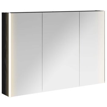Armario Con Espejo De Baño | Mueble De Baño Roble Negro 103,5 X 15,5 X 70 Cm