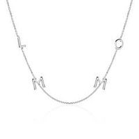 cadena mujer letras en oro blanco de 14 quilates
