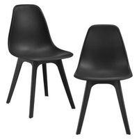 set de 2 sillas de comedor brevik diseno nordico plastico 83 x 54 x 48 cm - negro encasa