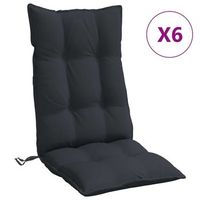 cojines de silla con respaldo alto 6 uds tela oxford negro vidaxl