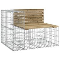 banco jardin  banco de exterior  silla de jardin con gaviones madera pino impregnada 92x71x655 cm