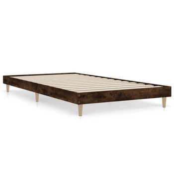 Cama Individual | Cama Para Adultos | Estructura De Cama Contrachapada Roble Ahumado 90x200 Cm