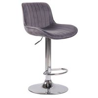 taburete de bar lentini en terciopelo gris oscuro 50x50x86 cm clp