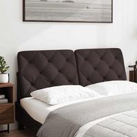 cabecero de cama acolchado tela marron oscuro 140 cm