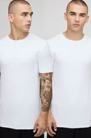 2 pack muscle fit t-shirt blanco