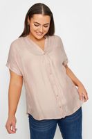yours camisa rosa manga corta mujer curvy y tallas grandes yours