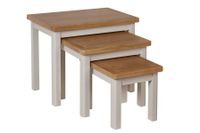 cole oak and truffle grey nest of 3 tables