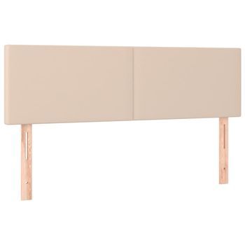 Pack 2 Uds Cabeceros Cama | Panel De Cabeceras Cuero Sintético Capuchino 72x5x78/88 Cm