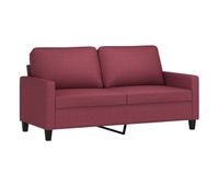 vidaxl sofa de 2 plazas de tela rojo tinto 140 cm