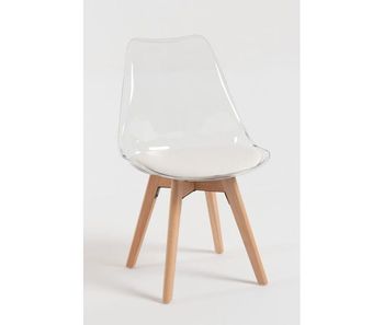 Silla synk transparente asiento - blanco