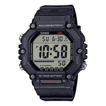 Reloj Digital Casio Serie AE-1600H |   Negro |   Iluminador LED |   Correa de TPU |   Duración de la batería de 10 años |   Resistente al Agua 100M