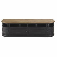 mueble tv de pino reciclado negro de 180 cm