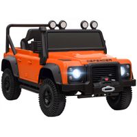 aiyaplay coche electrico para ninos funciona con bateria de 12v control remoto funcion de musica bocina luces led naranja