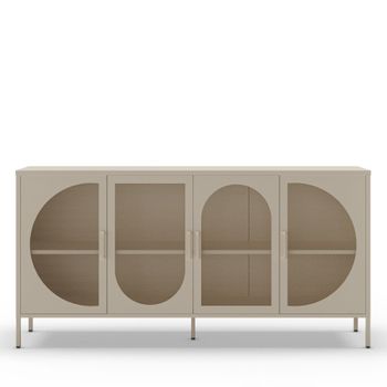 Aparador de 4 puertas de metal l160cm - beige