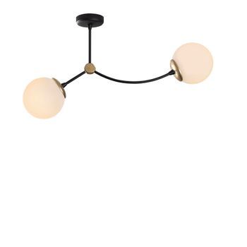 Lámpara De Techo Kromozom-1011 Blanco Negro Metal Vidrio 72x15x36 Cm