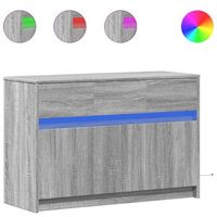 mueble de tv con led madera ingenieria gris sonoma 91x34x61 cm vidaxl
