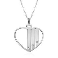 cadena de plata 925 corazon con circonita grabable