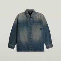 g-star raw cazadora vaquera d23007-e358 boxy fit overshirt-h938 antique faded blueschist para hombre