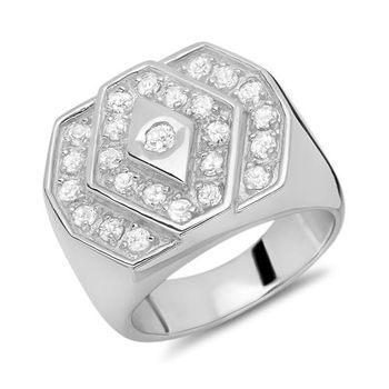 Anillo moderno de plata 925 con muchas circonitas
