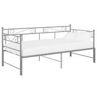 cama para adultos  estructura de sofa cama extraible metal gris 90x200 cm