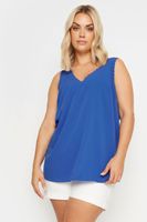 yours top azul cobalto con tirantes anchos festoneados mujer curvy y tallas grandes yours