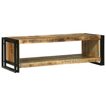 Mesa De Café Marrón 120 X 50 X 38 Cm Madera De Mango Maciza Vidaxl