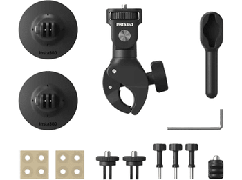 Kit accesorios cámara deportiva - Insta360 CINSAAVY, Montaje en Moto, Negro