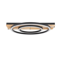 lampara de techo led regulable nettlife de 34 w y 38 cm marco de madera diseno geometrico cuadrado de metal control remoto y funcion de memoria para sala de estar dormitorio cocina y oficina