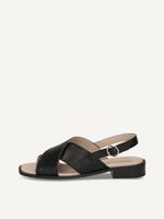 caprice heeled sandal black made of leather with block heel size 40