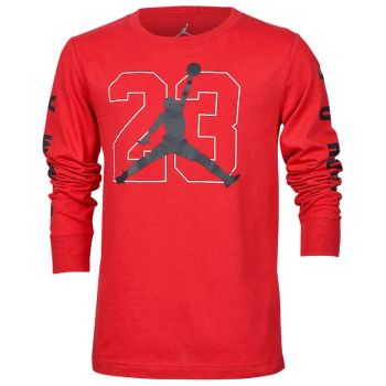 Camiseta manga larga Air Jordan Jumpman en rojo.