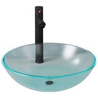 lavabo bano grifodesague de empuje vidrio templado esmerilado vidaxl
